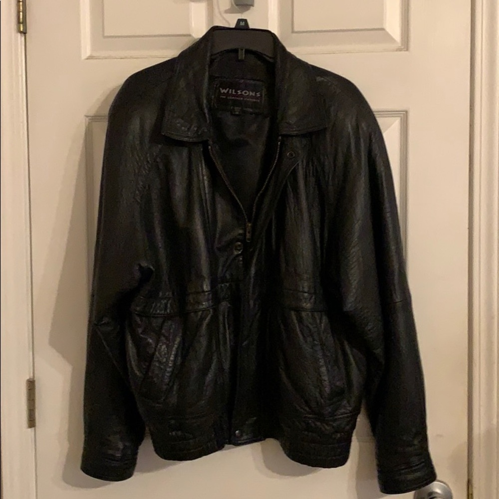 100% Black leather jacket